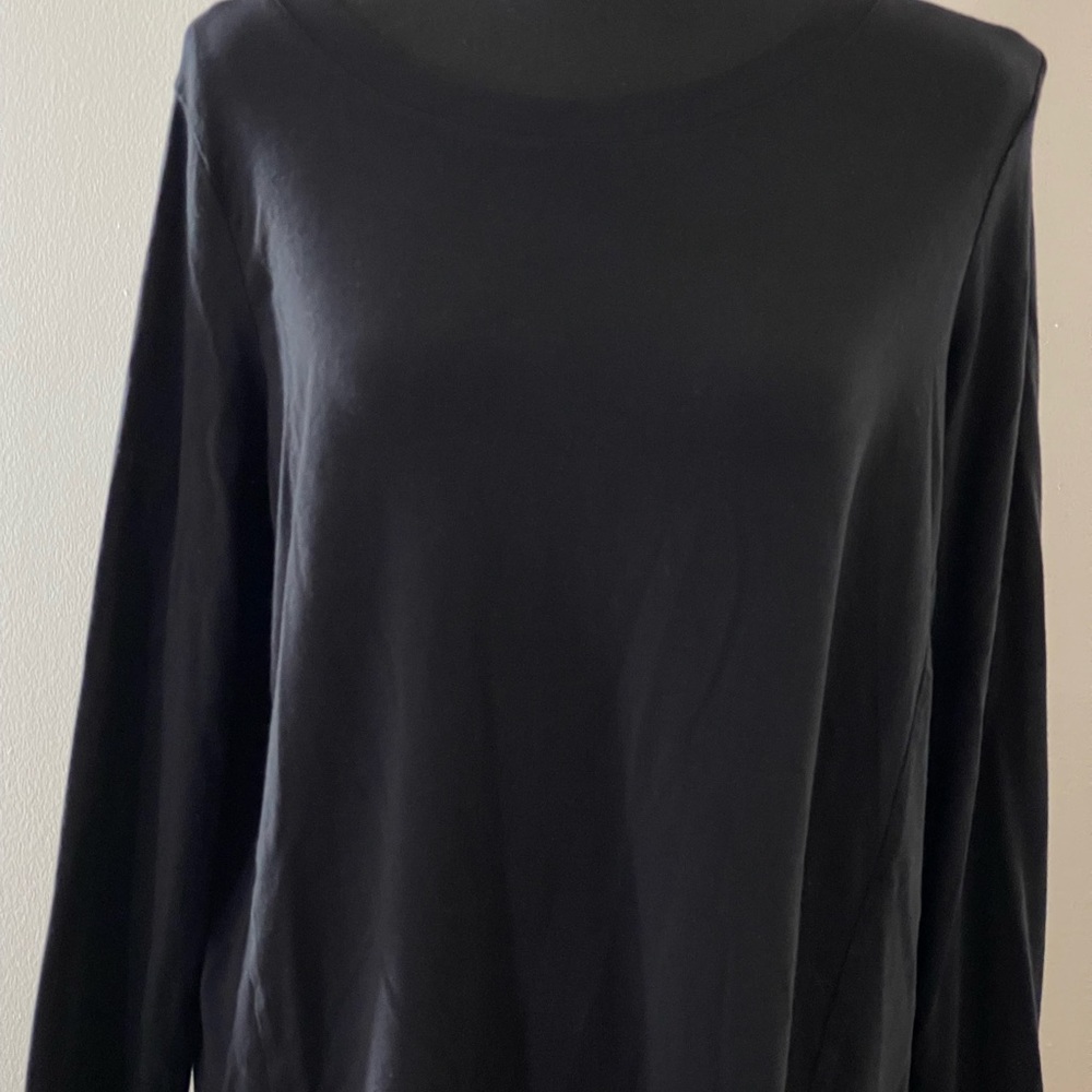 Anybody MP Black Long Sleeve Blouse with Bottom Back Slit - Picture 7 of 7